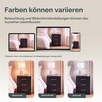 Noptieră Vida Designs Riano, Negru, cu 3 sertare, mânere și șine metalice, suport anti-înclinare pentru sertar, mobilier de dormitor 6