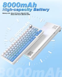 VidaTeco K75 75%-os vezeték nélküli mechanikus billentyűzet, RGB, Hot-Swap, 8000 mAh 4