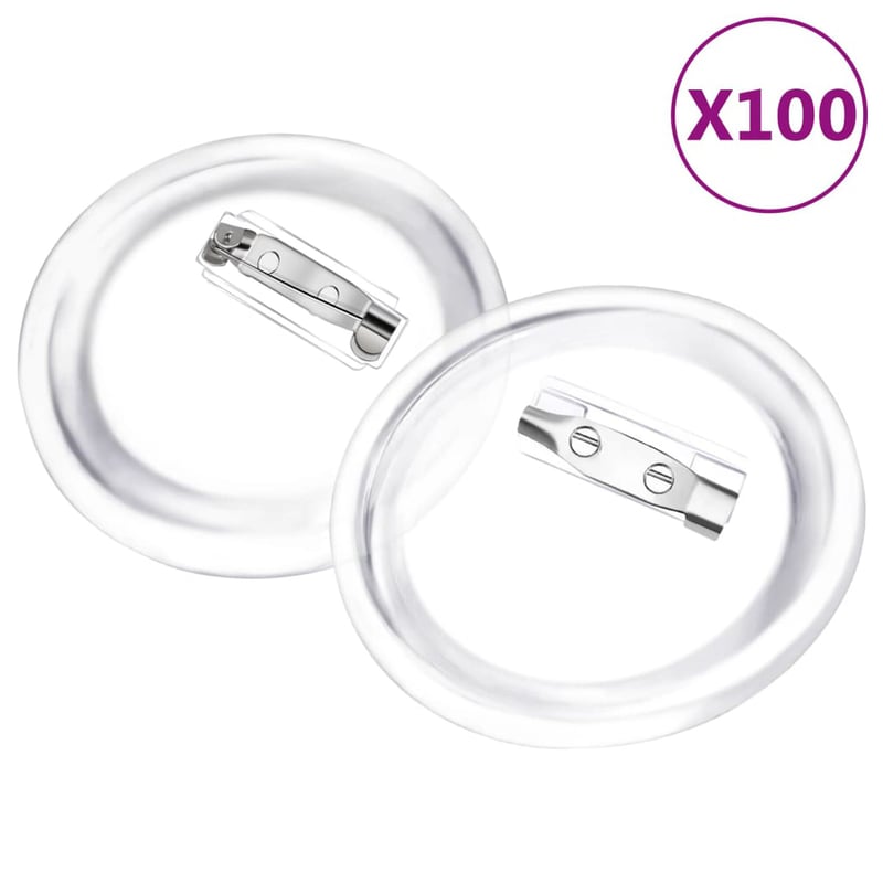 vidaXL 100 darabos akril kitűző szett 58 mm