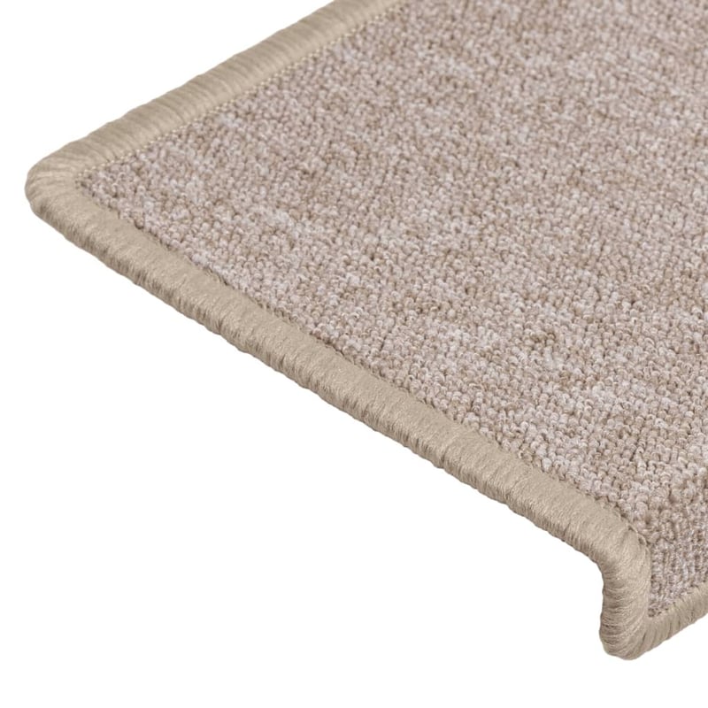 vidaXL 15 db lépcsőszőnyeg 65x21 cm bézs téglalap alakú
