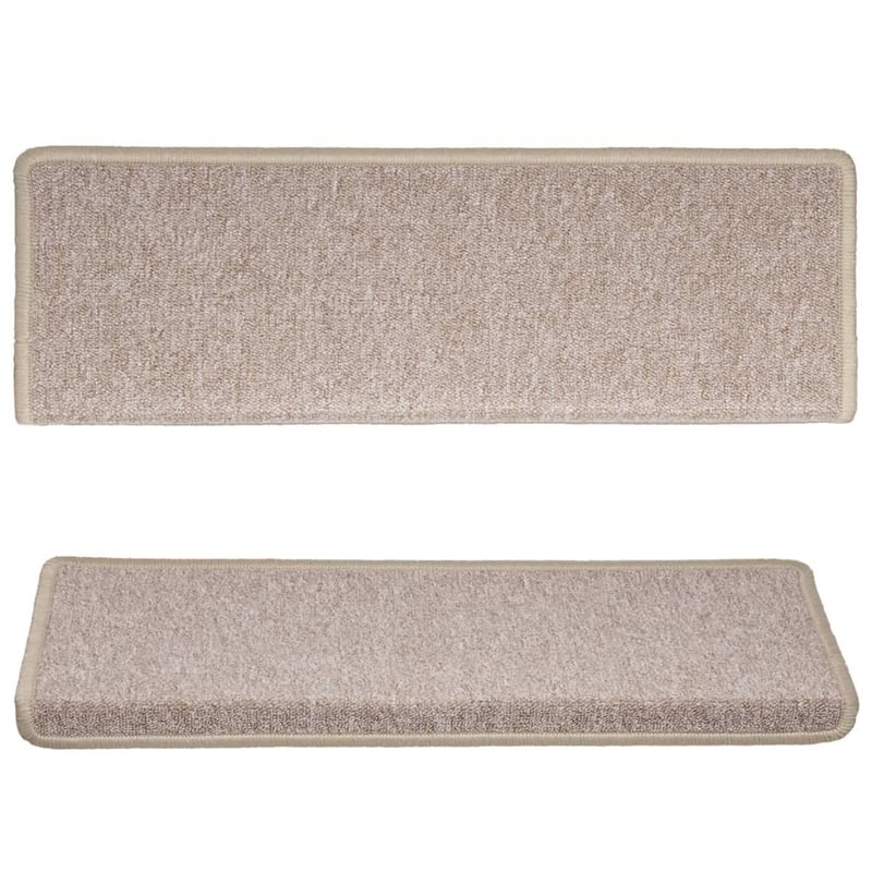 vidaXL 15 db lépcsőszőnyeg 65x21 cm bézs téglalap alakú