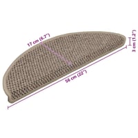 vidaXL 15 db szizál hatású lépcsőszőnyeg sötét bézs 56x17 cm 9