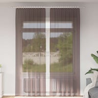 vidaXL 2 db barna voile függöny rúd zsebbel 2