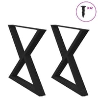 vidaXL 2 db fekete acél étkezőasztal láb 90x72-73,3 cm 1