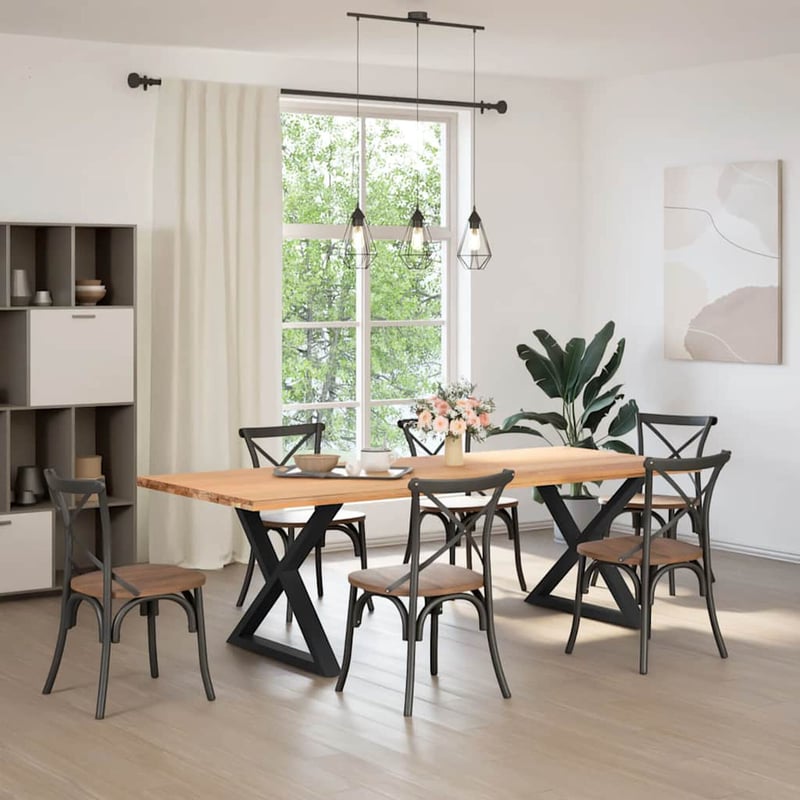 vidaXL 2 db fekete acél étkezőasztal láb 90x72-73,3 cm