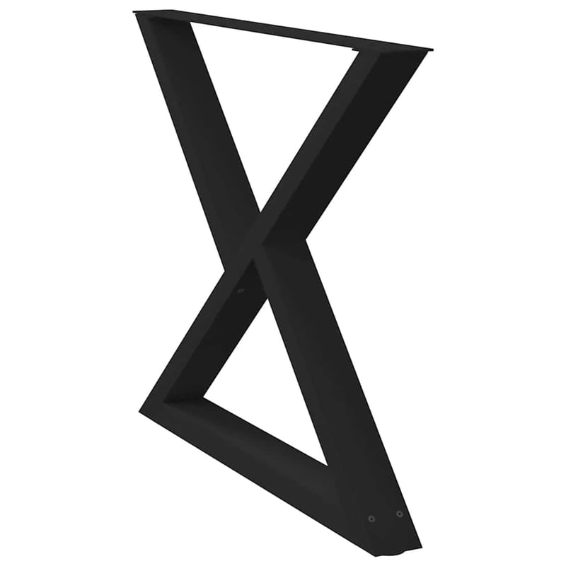 vidaXL 2 db fekete acél étkezőasztal láb 90x72-73,3 cm