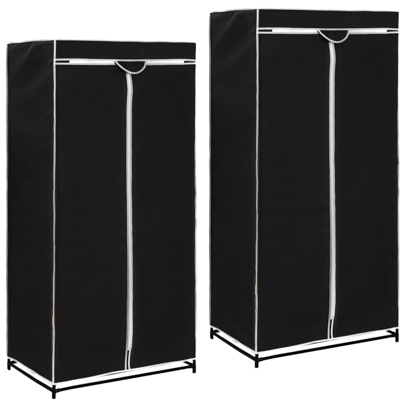 vidaXL 2 db fekete ruhásszekrény 75x50x160 cm