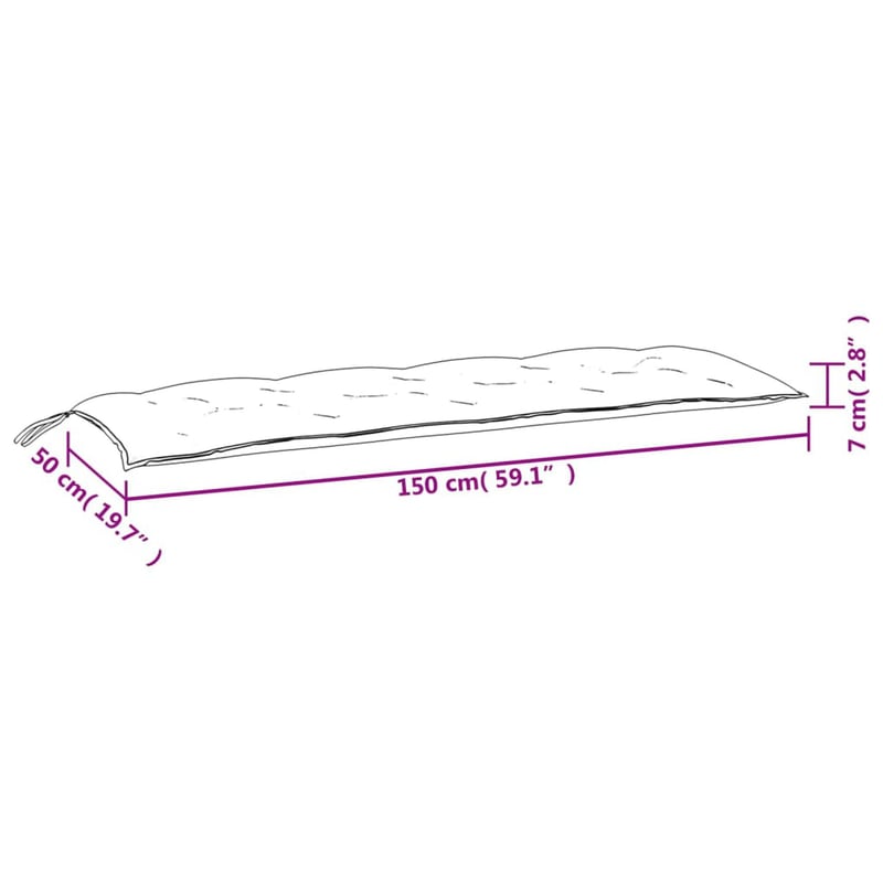 vidaXL 2 db piros oxford kerti padpárna 150x50 cm