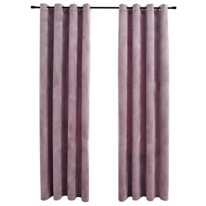 vidaXL zamatové zatemňovacie závesy s krúžkami 2 ks - staroružové - 140x245 cm