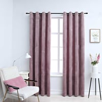 vidaXL 2 db rózsaszín bársony sötétítőfüggöny gyűrűkkel 140x245 cm 2