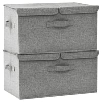 vidaXL 2 db szürke szövet tárolódoboz 50x30x25 cm 2