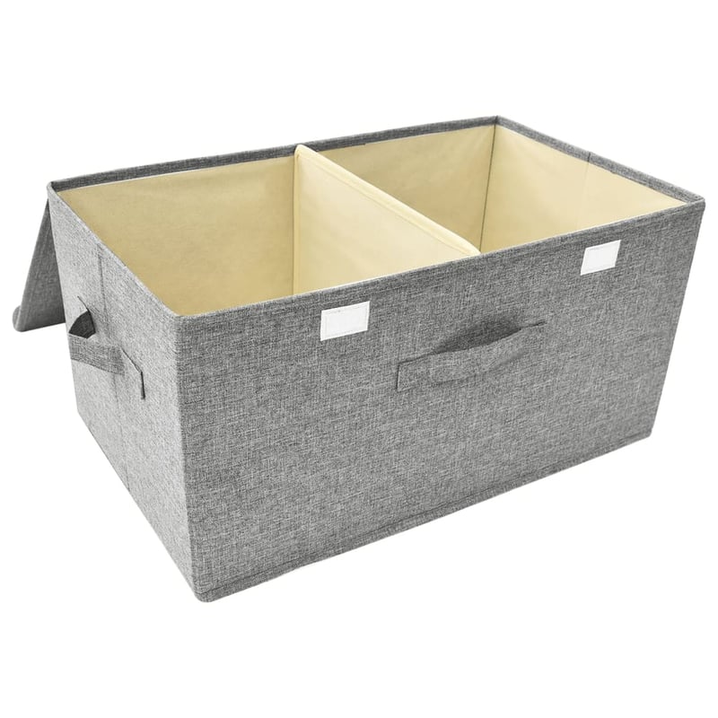 vidaXL 2 db szürke szövet tárolódoboz 50x30x25 cm