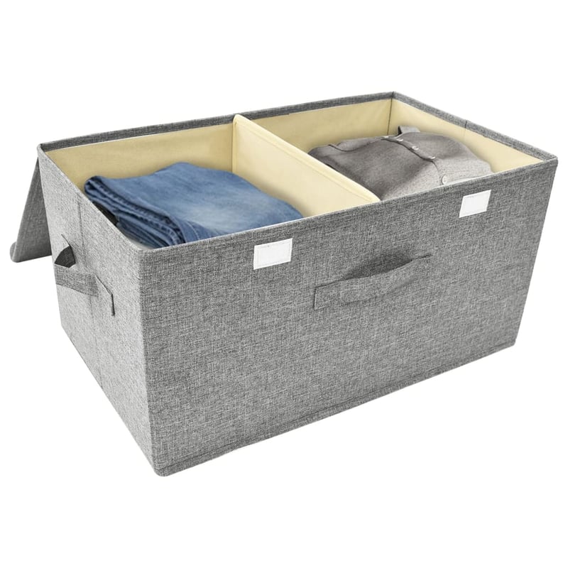 vidaXL 2 db szürke szövet tárolódoboz 50x30x25 cm
