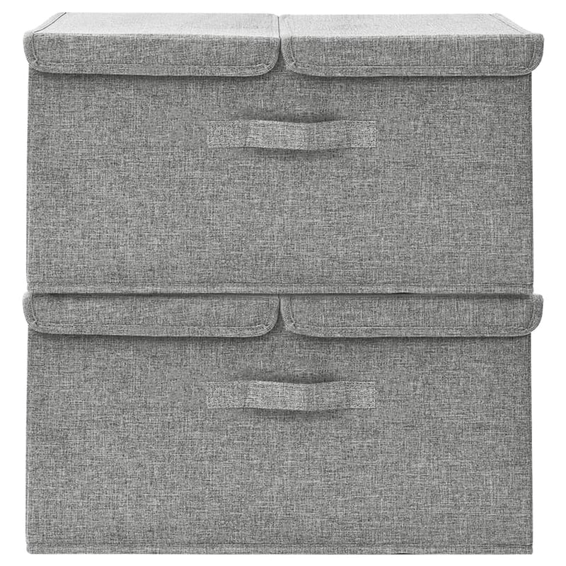 vidaXL 2 db szürke szövet tárolódoboz 50x30x25 cm