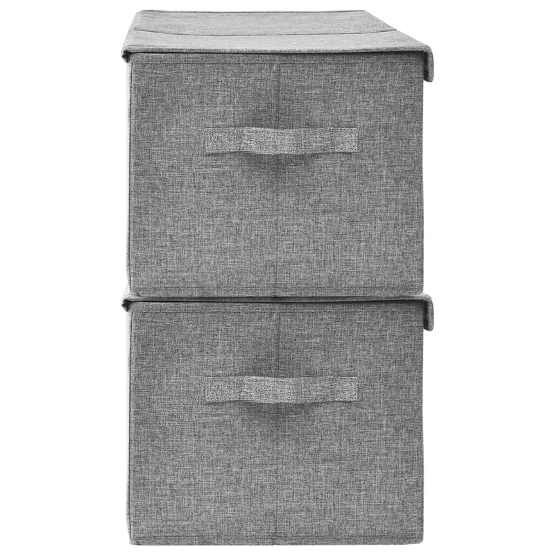vidaXL 2 db szürke szövet tárolódoboz 50x30x25 cm