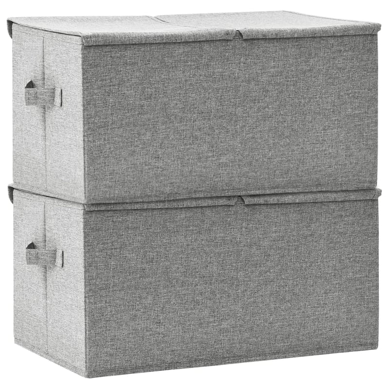 vidaXL 2 db szürke szövet tárolódoboz 50x30x25 cm