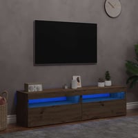 vidaXL 2 db tölgy TV-szekrény LED-lámpákkal szerelt 1