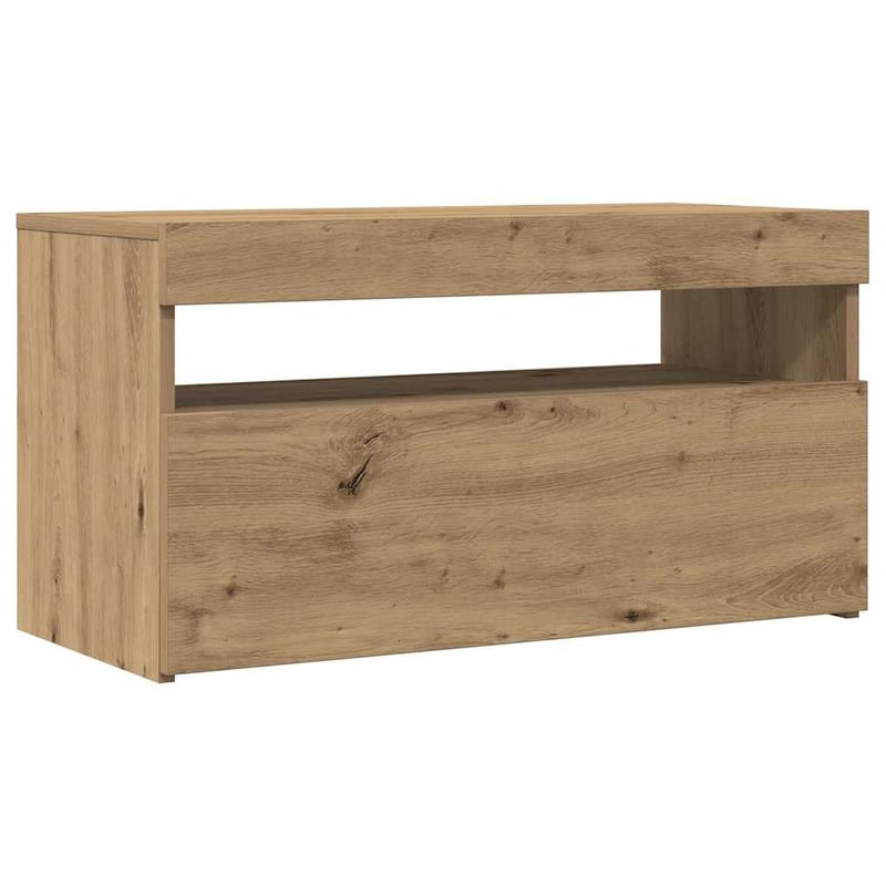 vidaXL 2 db tölgy TV-szekrény LED-lámpákkal szerelt