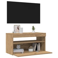 vidaXL 2 db tölgy TV-szekrény LED-lámpákkal szerelt 3