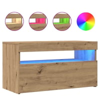 vidaXL 2 db tölgy TV-szekrény LED-lámpákkal szerelt 9