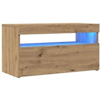 vidaXL 2 db tölgy TV-szekrény LED-lámpákkal szerelt 6
