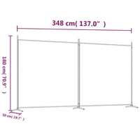 vidaXL 2 paneles fehér szövet térelválasztó 348x180 cm 8