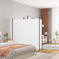 vidaXL 2 paneles fehér szövet térelválasztó 348x180 cm 2