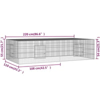 vidaXL 2 paneles horganyzott nyúlketrec 220x110x55 cm 7