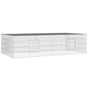 Cușcă pentru iepuri vidaXL din fier galvanizat, 2 panouri - 220x110x55 cm