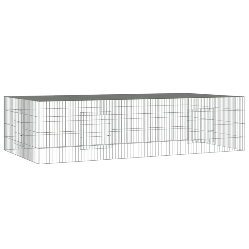 vidaXL 2 paneles horganyzott nyúlketrec 220x110x55 cm
