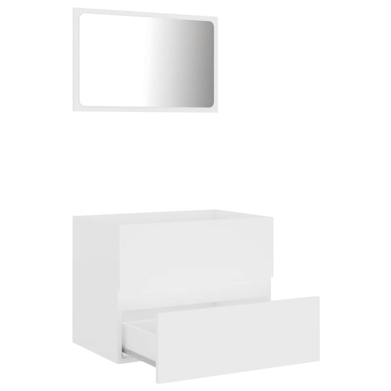 Set mobilier de baie vidaXL din 2 piese, alb, lemn prelucrat