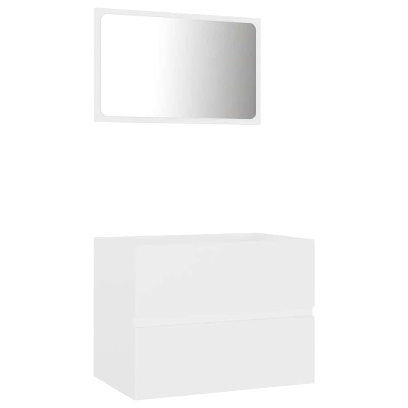 Set mobilier de baie vidaXL din 2 piese, alb, lemn prelucrat