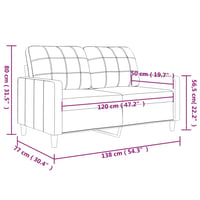 vidaXL 2 személyes bordó műbőr kanapé 120 cm 8