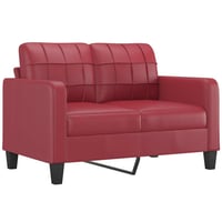vidaXL 2 személyes bordó műbőr kanapé 120 cm 1
