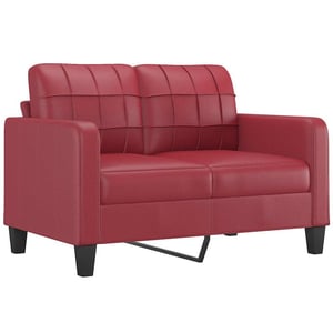 vidaXL dvosjed od umjetne kože - bordo - širina sjedala 120 cm