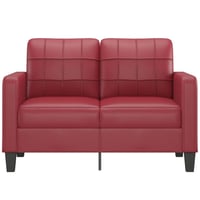 vidaXL 2 személyes bordó műbőr kanapé 120 cm 3