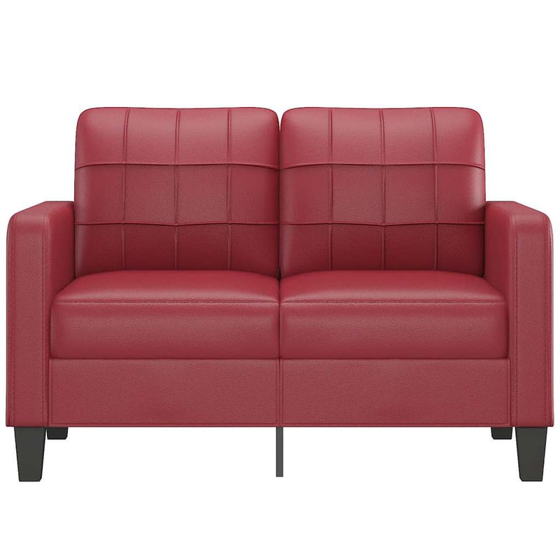 vidaXL 2 személyes bordó műbőr kanapé 120 cm