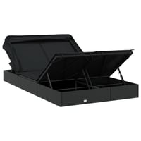 vidaXL 2 személyes fekete polyrattan napágy tetővel 213x118x97cm 10