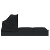 vidaXL 2 személyes fekete polyrattan napágy tetővel 213x118x97cm 7