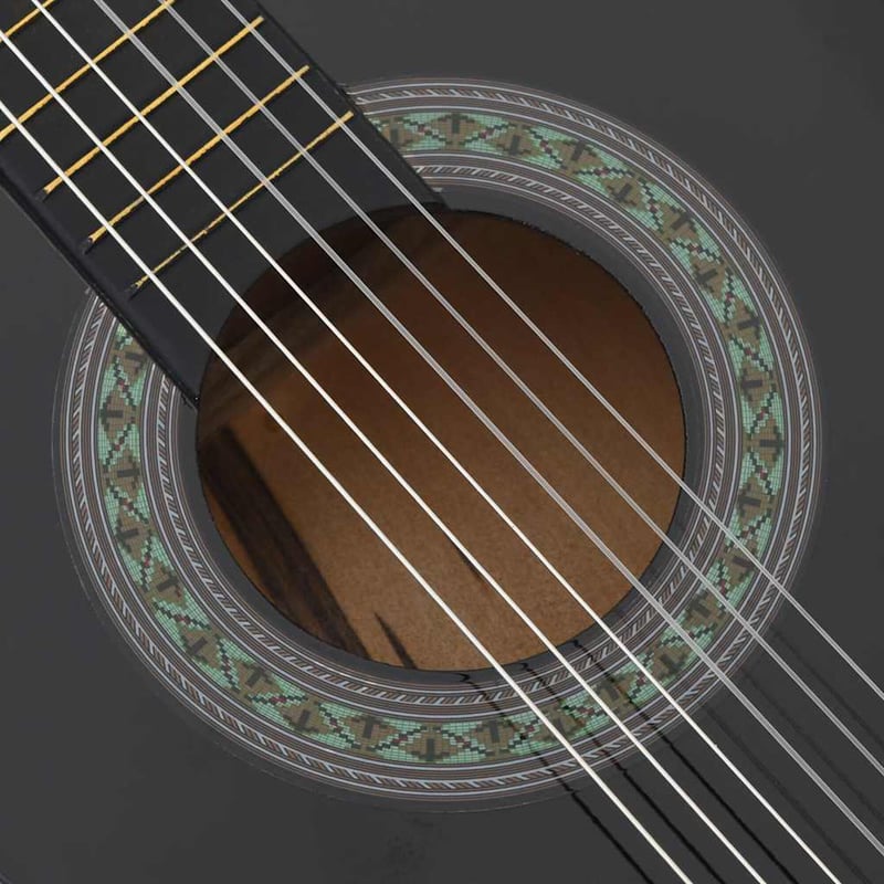 vidaXL 3/4 36" fekete klasszikus gitár kezdőknek és gyerekeknek