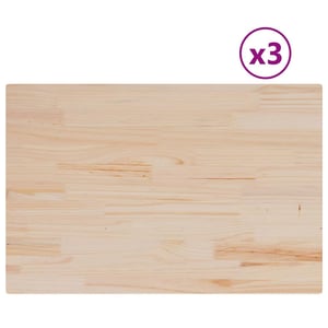 vidaXL pravokutna ploča za stol od masivne borovine - 3 kom - 80x53x1,7 cm