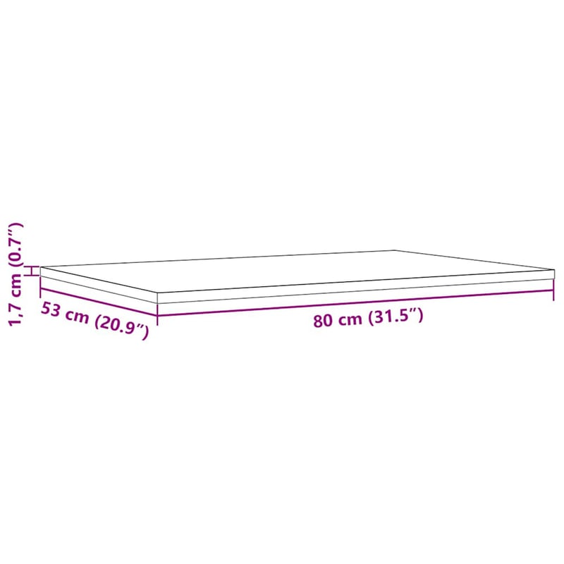 vidaXL 3 db tömör fenyőfa asztallap 80x53 cm téglalap