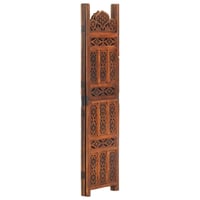 Paravan despărțitor vidaXL cu 3 panouri, din lemn masiv de mango, maro, sculptat manual, 120x165 cm 2