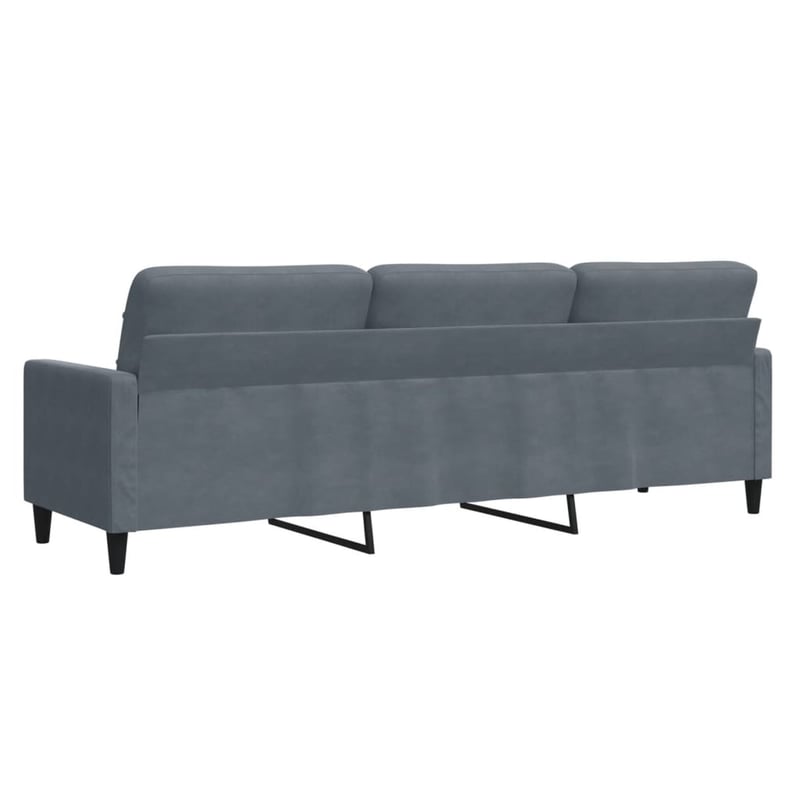 vidaXL 3 személyes bársonykanapé 210 cm sötétszürke