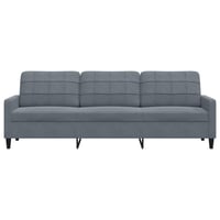 vidaXL 3 személyes bársonykanapé 210 cm sötétszürke 4