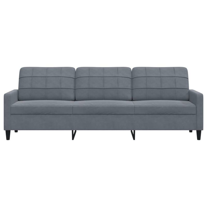 vidaXL 3 személyes bársonykanapé 210 cm sötétszürke