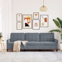vidaXL 3 személyes bársonykanapé 210 cm sötétszürke 3
