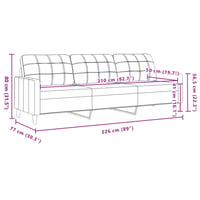 vidaXL 3 személyes bársonykanapé 210 cm sötétszürke 8