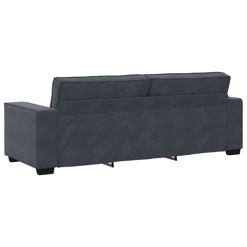 vidaXL 3 személyes sötétszürke bársony kanapé 220x78x84 cm