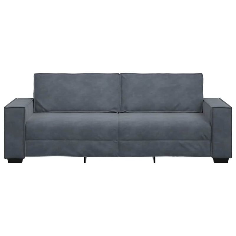 vidaXL 3 személyes sötétszürke bársony kanapé 220x78x84 cm